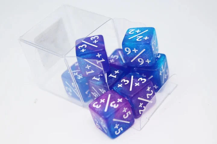 +1/+1 Blue & Purple Glitter Counters for Magic - set of 8 - Image 2