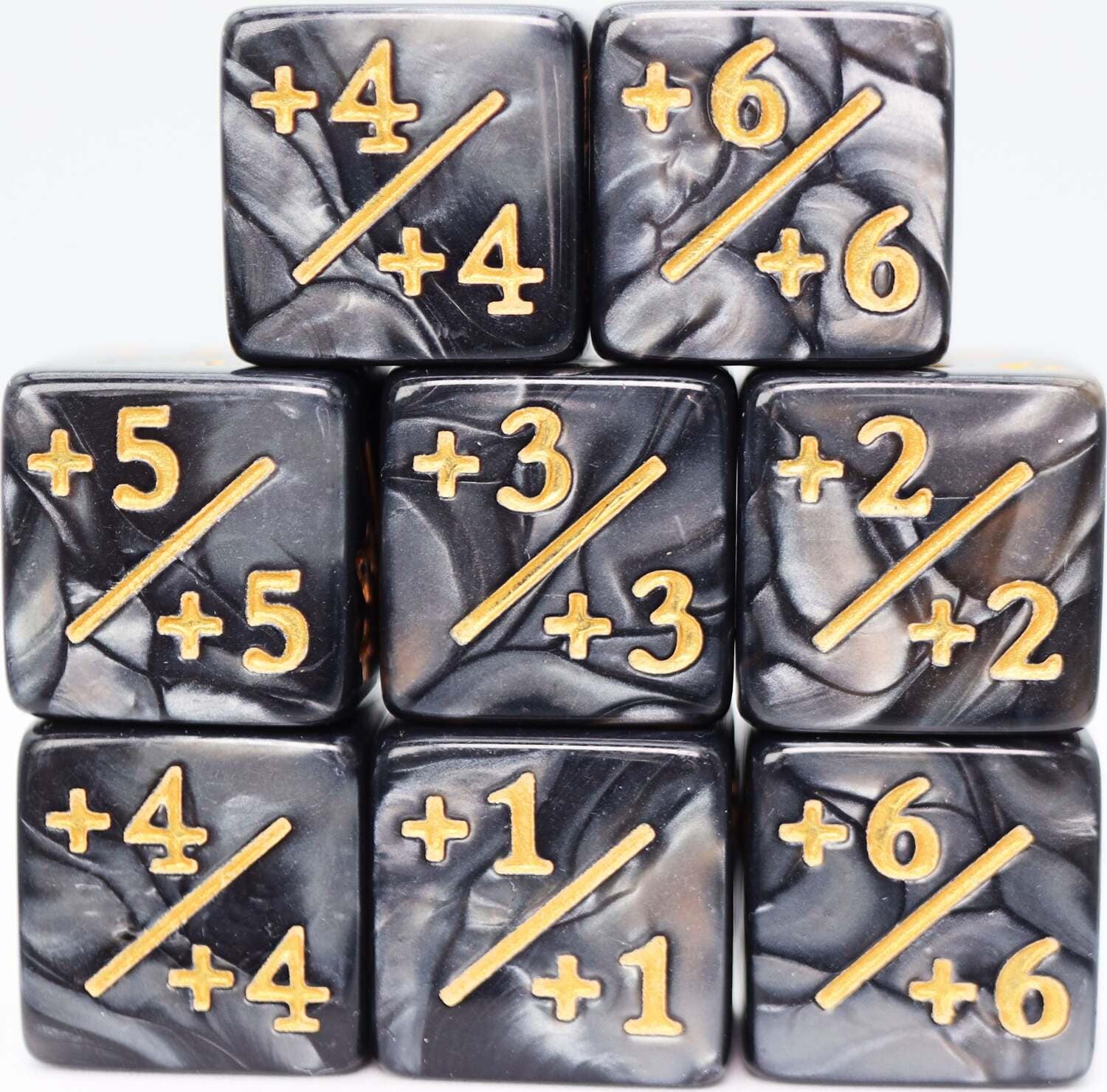 +1/+1 Pearl Black Counters for Magic - set of 8 - Image 2