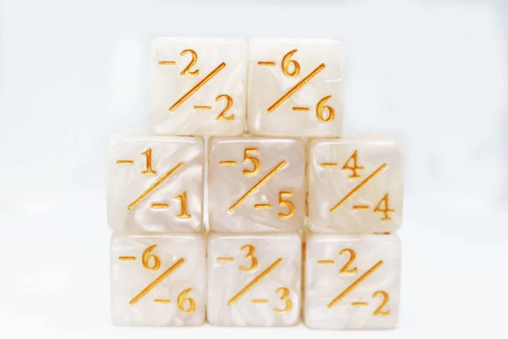 -1/-1 Pearl White Counters for Magic - set of 8 - Image 4