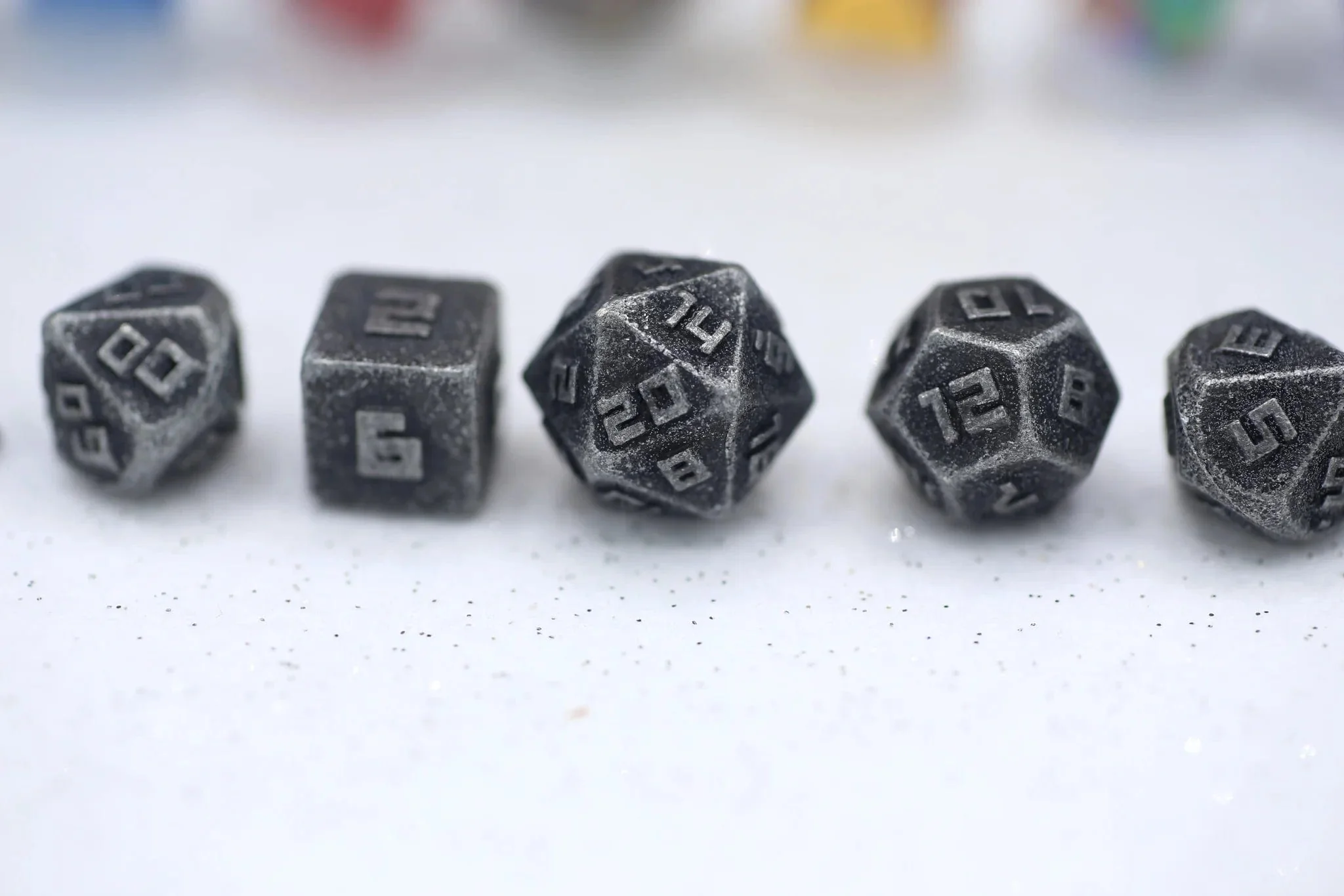 10MM Mini Metal RPG Dice Set - Ancient Silver - Image 2