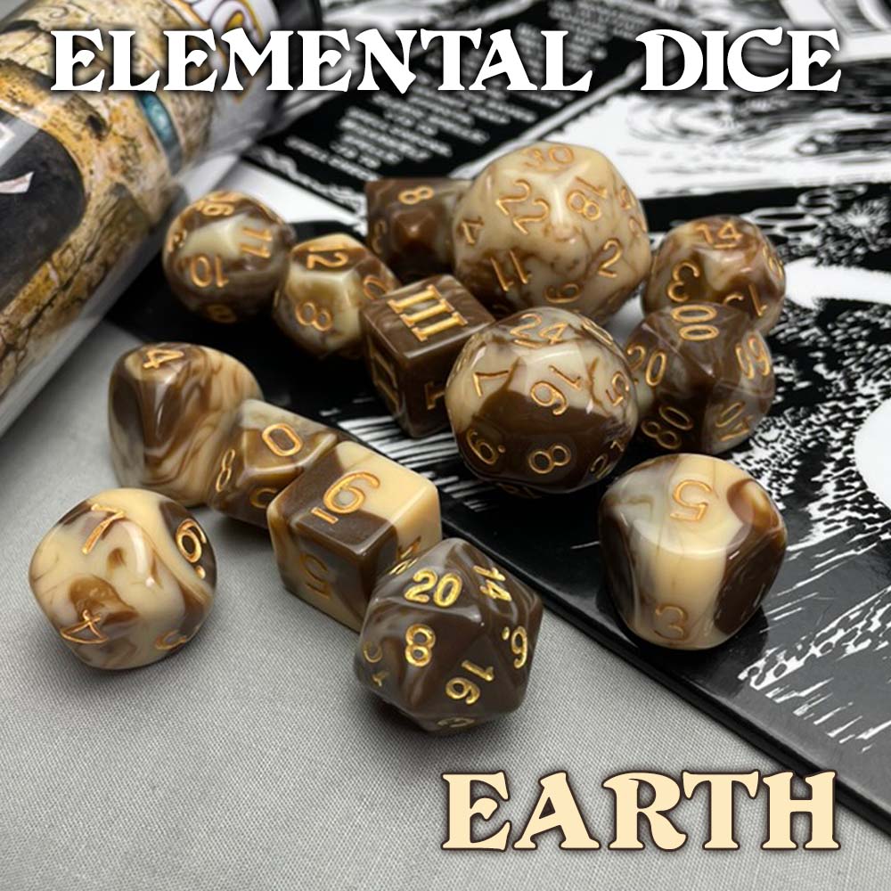 14-Set DCC Elemental Dice - Earth - Image 2