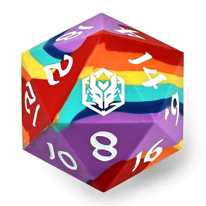 55MM Chonk Rubber Silicon D20 - Rainbow Realms - Image 3