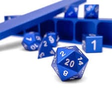 Noble Blue - Set of 7 Polyhedral Aluminum CNC 6061 Precision Dice and Case - Image 2