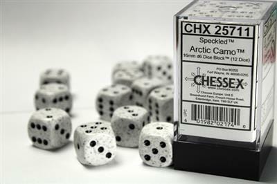 Speckled® 16mm D6 Arctic Camo™ Dice Block™ (12 dice)