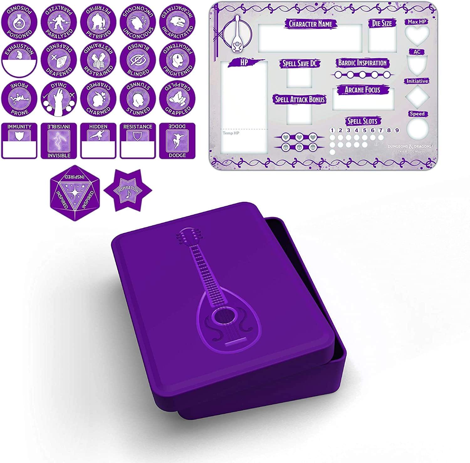 Dungeons & Dragons - Bard Token Set (Player Board & 23 Tokens)