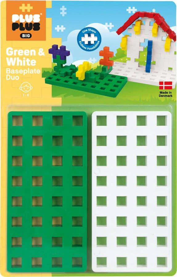 Plus-Plus BIG Baseplate Duo - Green & White - Image 4
