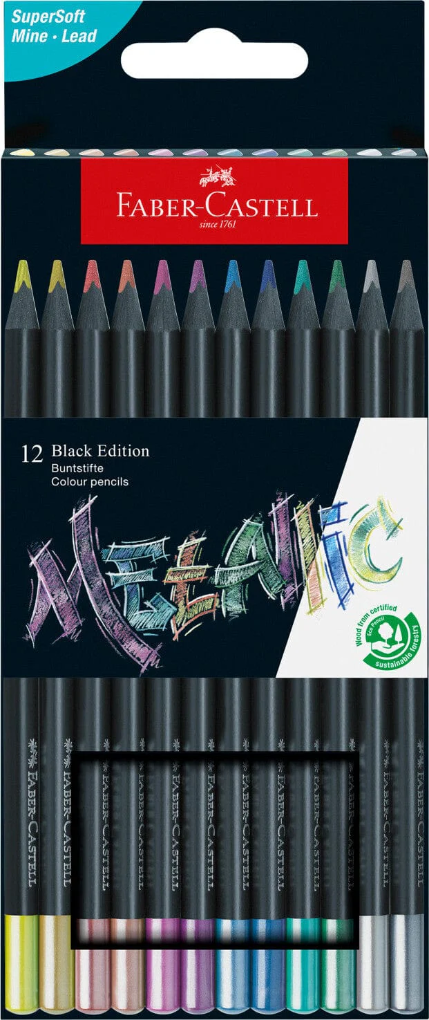 Black Edition Colored Pencils, Metallic - Box of 12 - Image 3