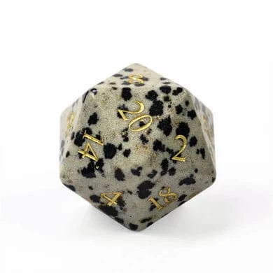 Black Speckle Gemstone - Engraved with Gold