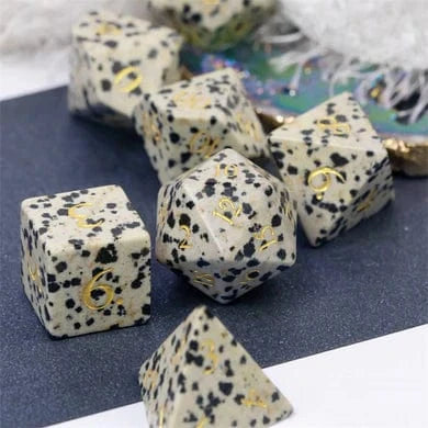 Black Speckle Gemstone - Engraved with Gold - Image 2