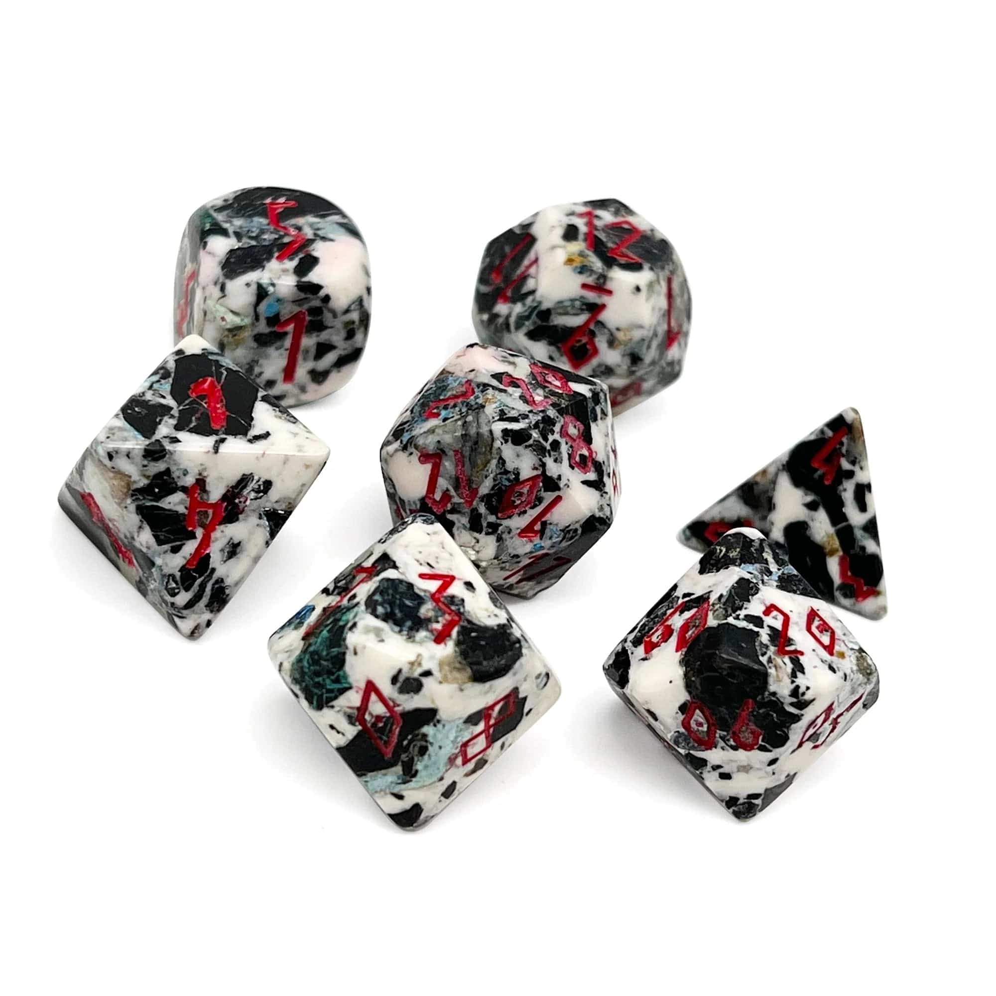 Black Variscite Opal- 7 Piece RPG Set TruStone Dice - Image 2