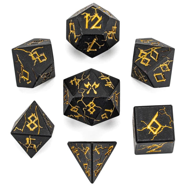 Black with Gold Metal Barbarian Dice Set - Image 2
