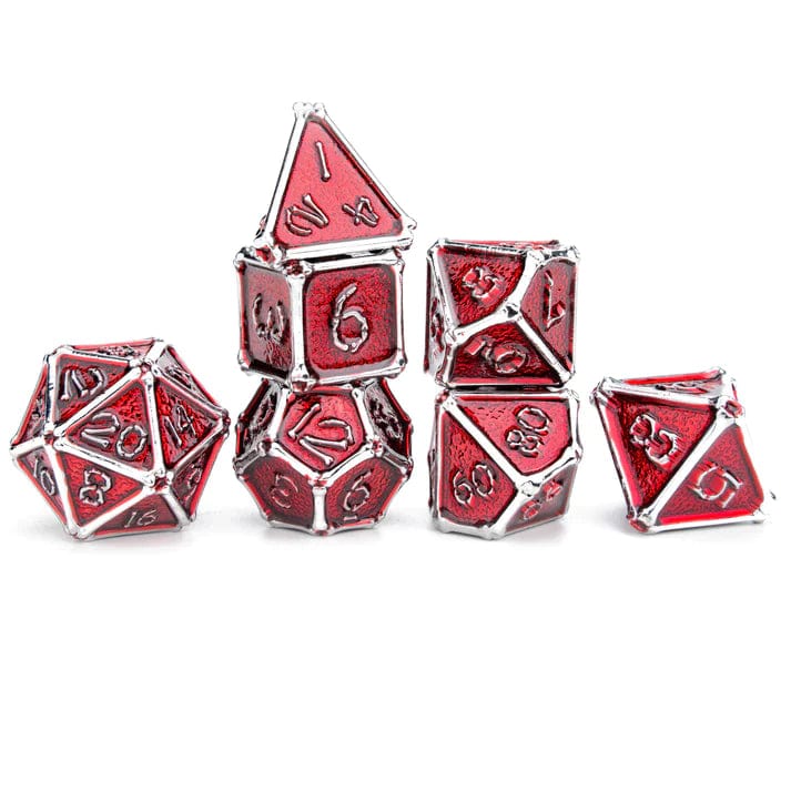 Bone Collector Metal Dice Silver with Red