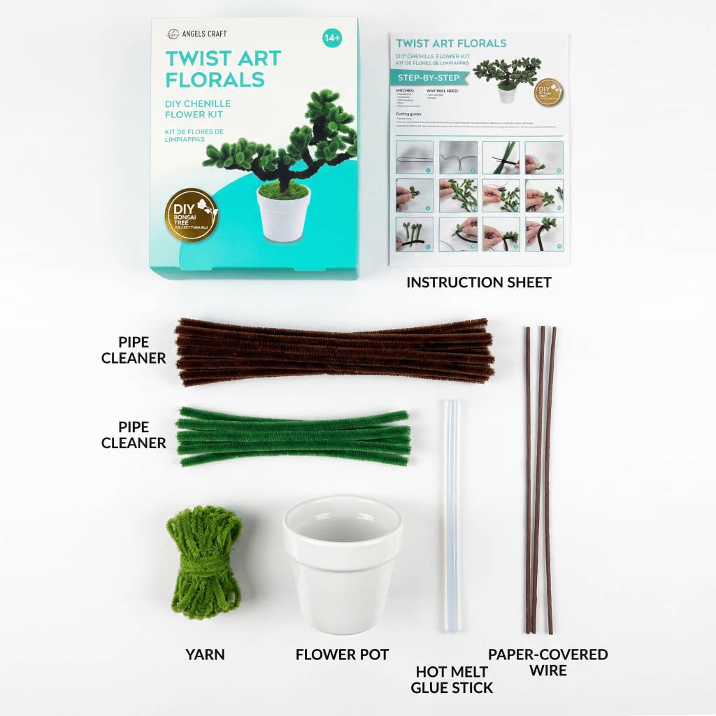 Bonsai Tree Twist Art DIY Kit – Chenille Craft Decor - Image 2