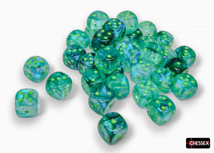 Borealis Kelp/light green Luminary 12mm d6 Dice Block (36 dice) - Image 2