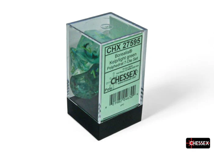 Borealis Kelp/light green Luminary Polyhedral 7-Dice Set