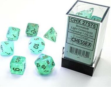 Borealis Light Green/gold Luminary Polyhedral 7-Die Set - Image 5