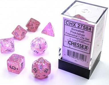 Borealis Pink/silver Luminary Polyhedral 7-Die Set - Image 2