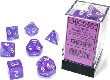 Borealis Purple/white Luminary Polyhedral 7-Die Set - Image 4