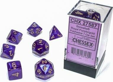 Borealis Royal Purple/gold Luminary Polyhedral 7-Die Set - Image 2