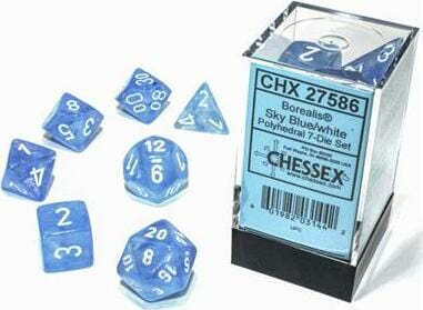 Borealis Sky Blue/white Luminary Polyhedral 7-Die Set - Image 5