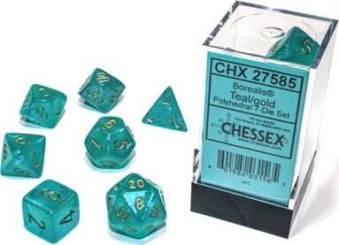 Borealis Teal/gold Luminary Polyhedral 7-Die Set - Image 8