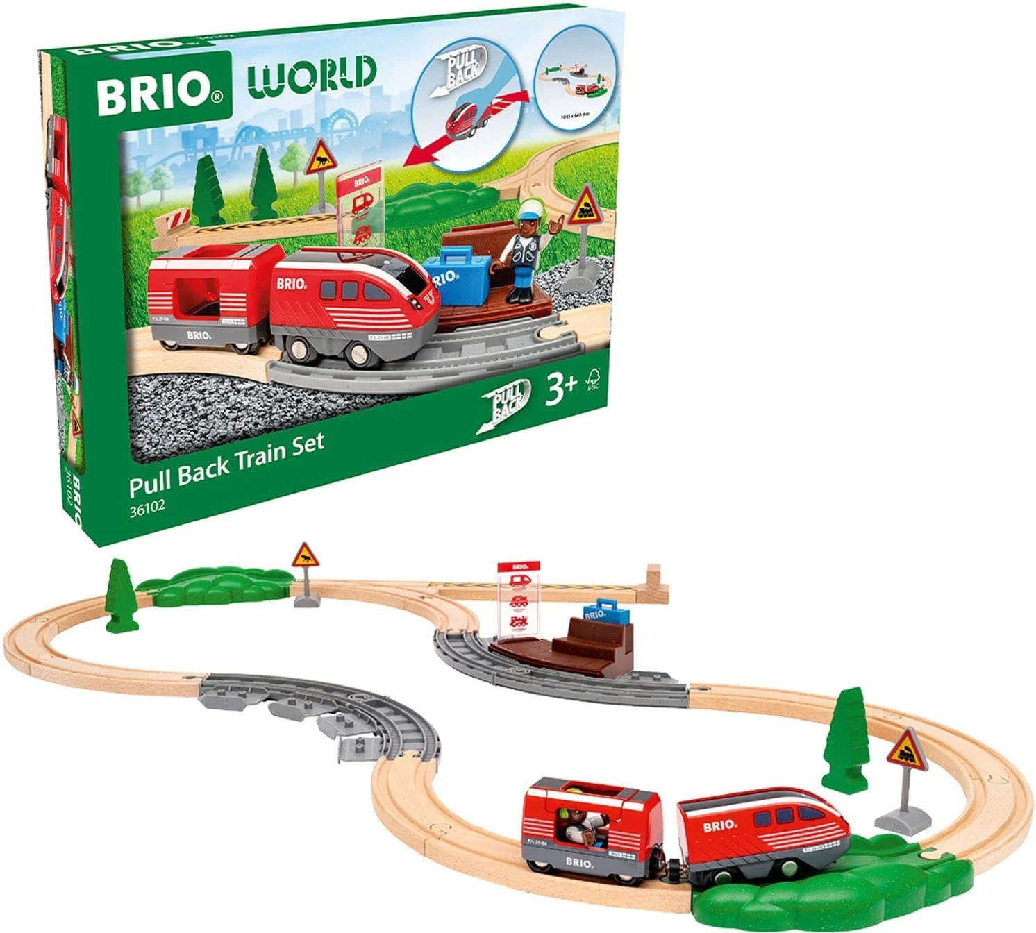 BRIO World Pull Back Train Set - Image 3