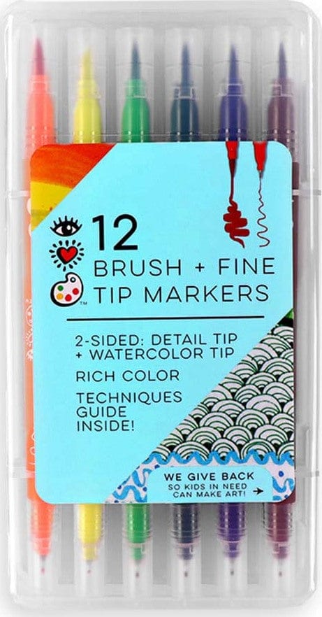 Iheartart 12 Brush Tip  Fine Tip Markers - Image 2