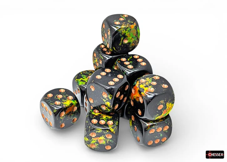 Brush Deep Forest/gold 16mm d6 Dice Block (12 dice) - Image 2