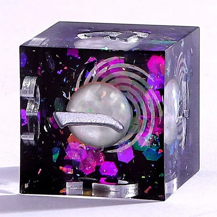 Captured Magic Sharp Edge Resin Dice Set - Celestial Pearl