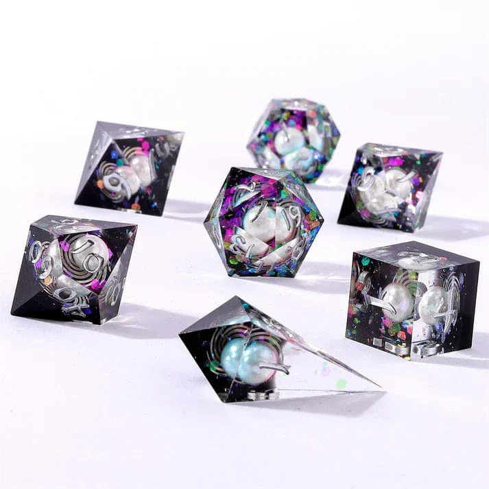 Captured Magic Sharp Edge Resin Dice Set - Celestial Pearl - Image 2