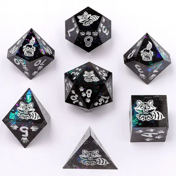 Captured Magic Sharp Edge Resin Dice Set - Raccoon's Reward - Image 3