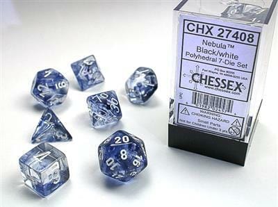 Nebula® Polyhedral Black/white 7-Die Set