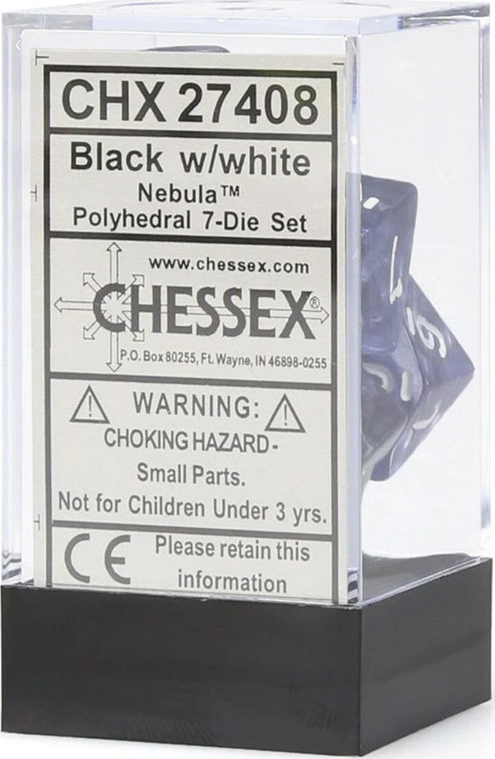 Nebula® Polyhedral Black/white 7-Die Set - Image 2
