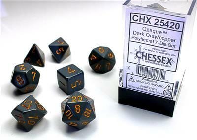 Opaque Polyhedral Dark Grey/copper 7-Die Set - Image 4