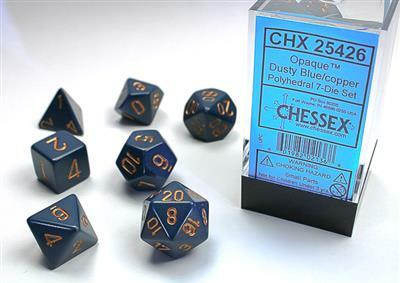 Opaque Polyhedral Dusty Blue/copper 7-Die Set - Image 2