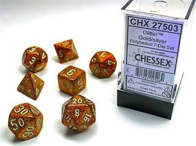 Glitter Gold/silver Polyhedral 7-Die Set - Image 5