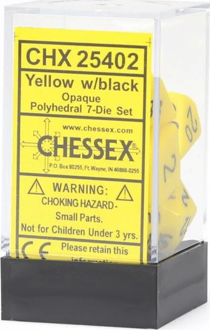 Opaque Polyhedral Yellow/black 7-Die Set - Image 2