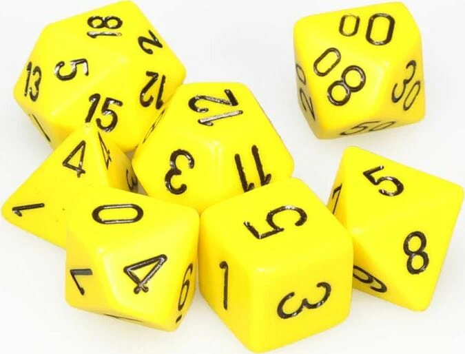 Opaque Polyhedral Yellow/black 7-Die Set - Image 3
