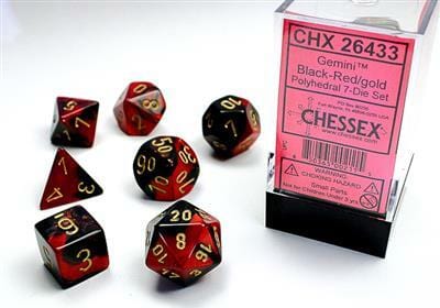 Gemini Black-Red/gold Polyhedral 7-Die Set - Image 3