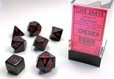 Opaque Polyhedral Black/red 7-Die Set - Image 3