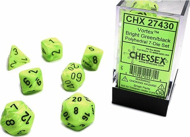 Vortex® Polyhedral Bright Green/black 7-Die Set - Image 4