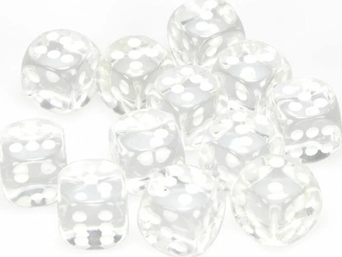 Translucent 16mm D6 Clear/white Dice Block™ (12 dice) - Image 5