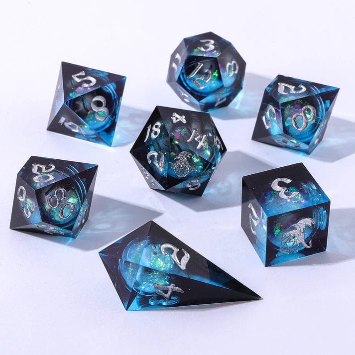 Twilight Azure Sharp Edge LIquid Core Dice Set - Image 2
