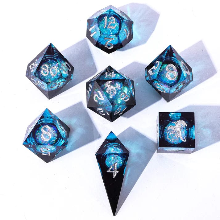 Twilight Azure Sharp Edge LIquid Core Dice Set - Image 3