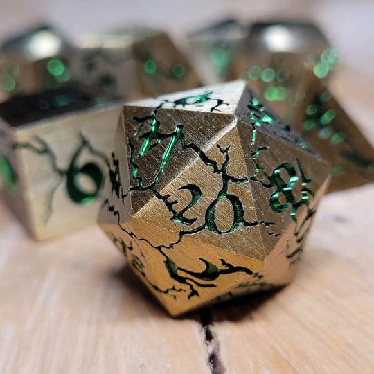 Cracked Looters Gold Set of 7 Metal Dice Set - Image 2