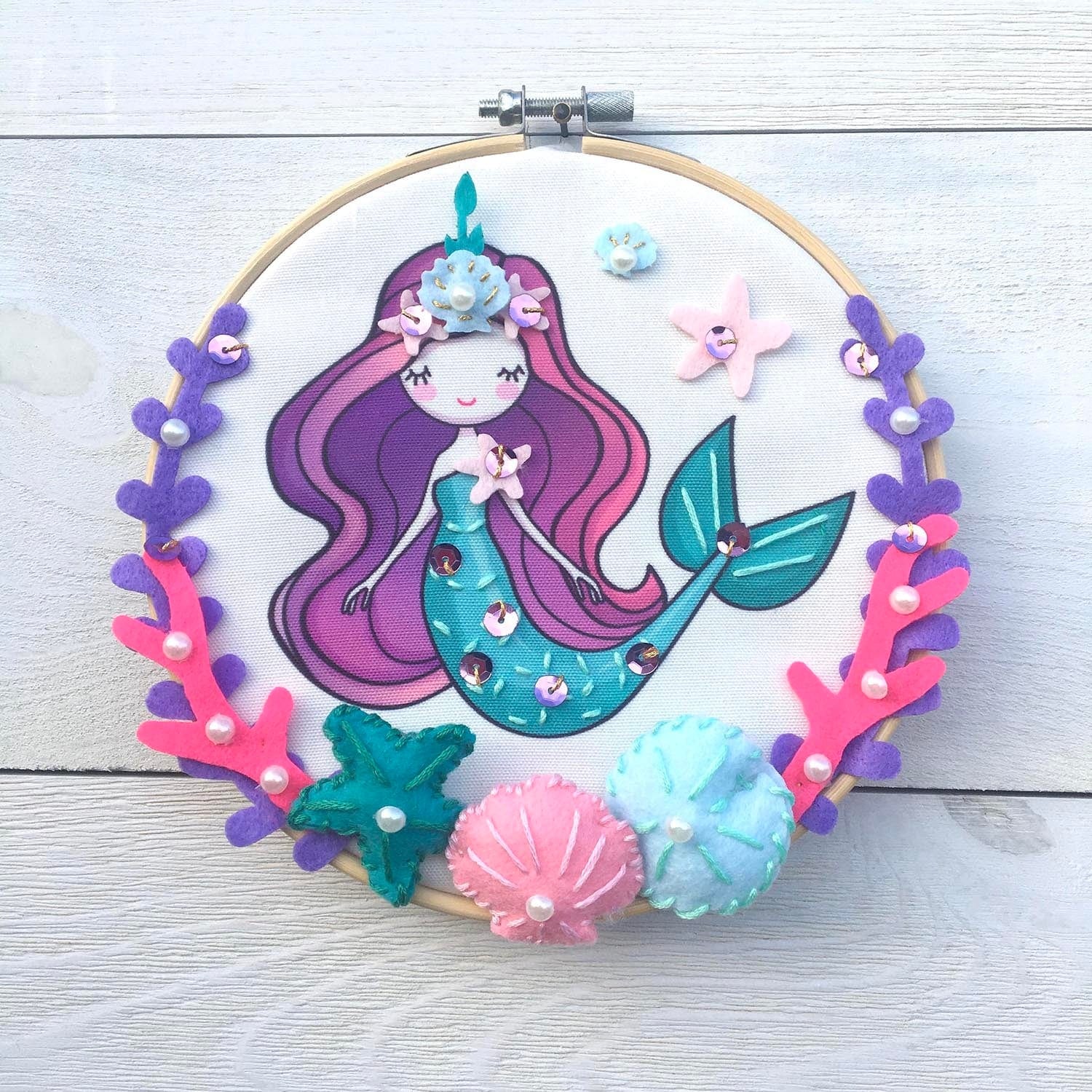 Sea  Do Diy Embroidery Hoop Art Tween Craft Kit - Image 4