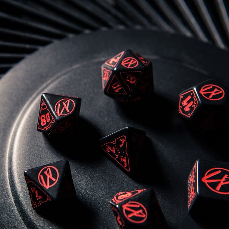 Cyberpunk Red Dice Set - Blood over Chrome - Image 3