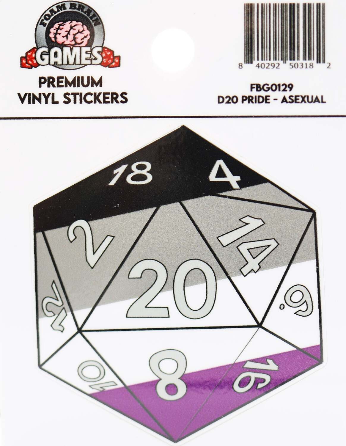 D20 STICKER - ASEXUAL PRIDE - Image 2