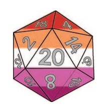 D20 STICKER - LESBIAN PRIDE