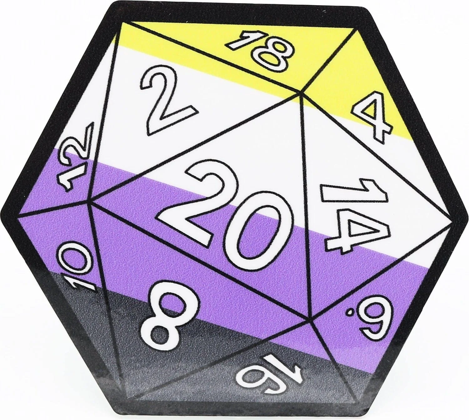 D20 STICKER - NONBINARY PRIDE - Image 2